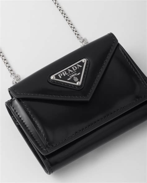 prada card holder with shoulder strap|Prada continental wallets for women.